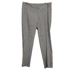 Nine West The Trouser Slacks/Pants Blue/White Textured Stripe Flat Front Career